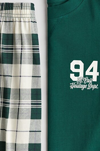 H&M Pamuklu Jarse Pijama Takımı