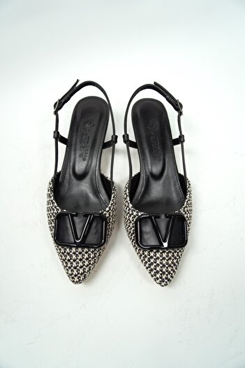 Emel Yıldız Short Heel Straw Evening Shoes