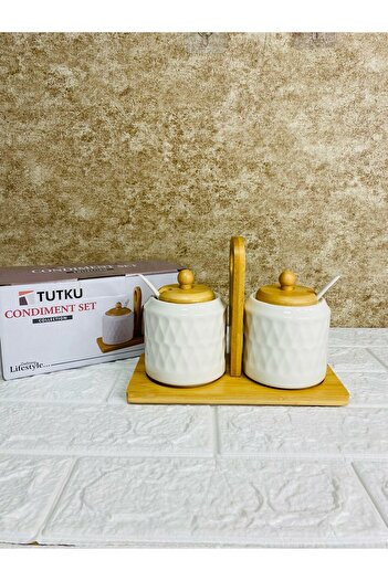 LİLA HOME Set of 2 Spice Set with Bamboo Lid