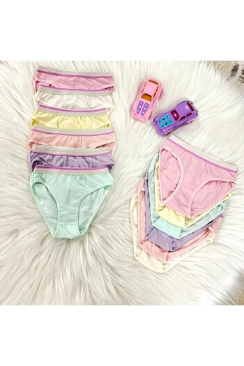 TatlıKids 12 BUC. LENJERIE COLORATĂ PENTRU FETE 100% BUMBAC