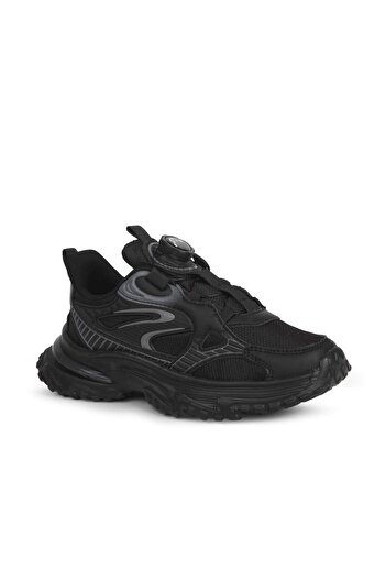 BUCKHEAD 3053 Smart Lace-Up Flex Foam Sole Unisex Children's Shoes. Black