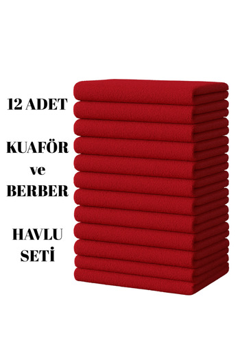 KAYABEY HOME Set of 12 Professional Barber & Hairdresser Towels – 50X90 cm 100% Cotton
