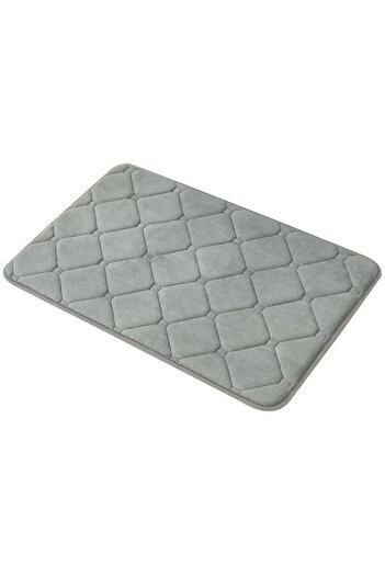 Welora Microfiber bath mat with quick water absorption, Non-slip, Grey - 50 x 40 cm