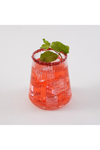 LA MESA 4 Pcs Ribbed Tumbler Glass Set, Clear 8.5*8.5*9.5 Cm