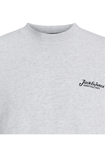 Jack & Jones Μπλούζα JACK & JONES Beau Crew - 12268435-Λευκό Μελάντζ