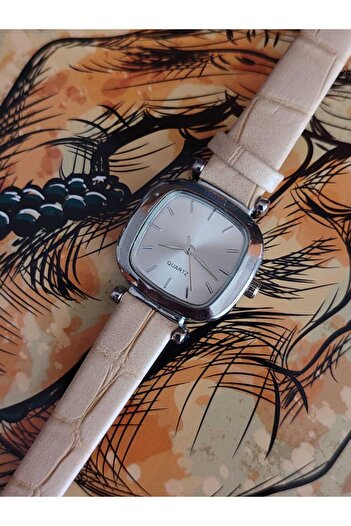 QUARTZ Brand Vintage Roman Numeral Leather Snake Pattern Cord Square Steel Watch