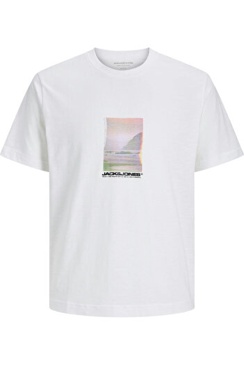 Jack & Jones Tricou JACK & JONES Φωτογραφικό Κέντρο Sago - 12276525-Φωτεινό Λευκό