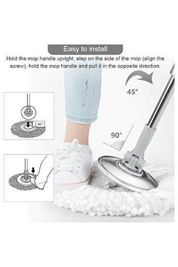 OEM Set of 3 mop heads, Microfiber, 360 degrees, White