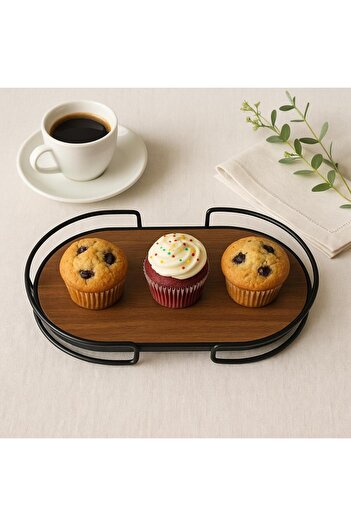 Rivelsa Home Dekoratif Sunumluk – Cafe Stili Modern Tepsi