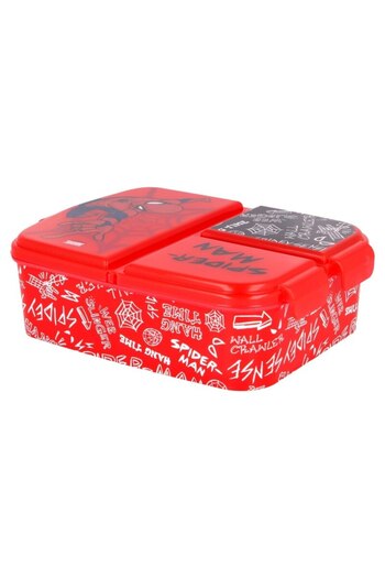 SPIDERMAN Sandwich Box, Multicompartment, Red, BPA Free,