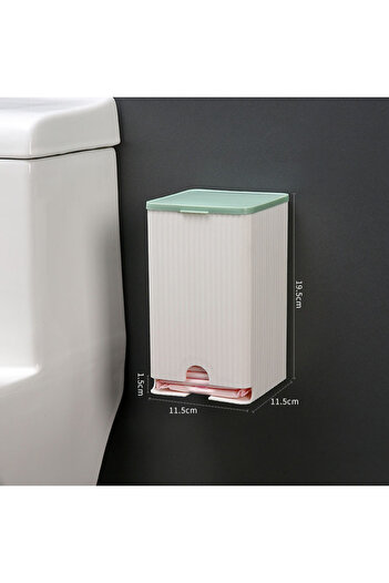 Choice green ​​Wall-Mounted Bathroom Organizer - Flip-Top Storage Box for Feminine Care & Cotton Swabs, Wat