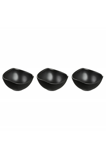Ambition Set of 3 asymmetrical bowls 9.5cm, black, Salsa