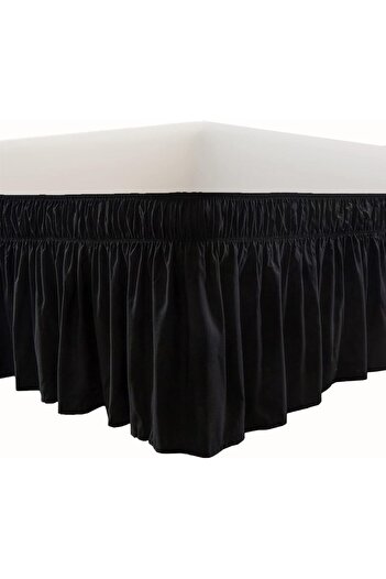 Choice TWIN 99x190x38cm Black-37 Bedding Bed Skirt Drop Length - White,Black,Gery, Ruffled Dorm Room Bed