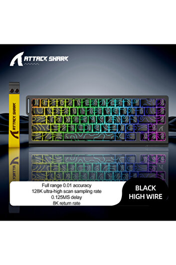Choice Magnetic Switch Black Contour Line X68HE ATTACK SHARK Magnetic Gaming Keyboard Mechanical Wired for