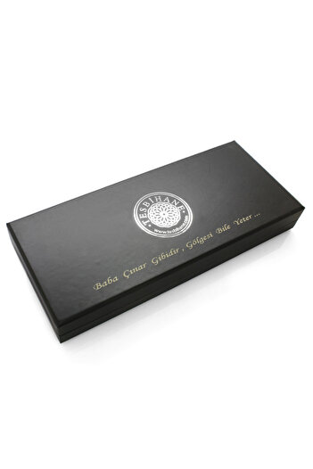 Tesbihane Black Color Special Prayer Beads Cut Gift Prayer Beads Box with Special Message Written - M2