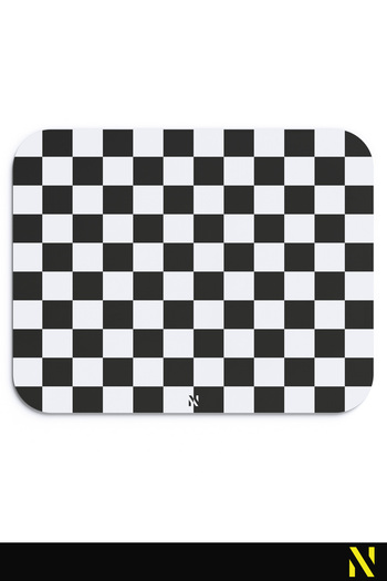 nilizma Mousepad în carouri de culoare alb-negru - 23 cm x 19 cm - Mousepad cu bază anti-alunecare pentru uz casnic și birou