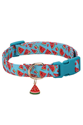 Choice L blue CP602/611--fruit pattern Pet dog collar with Fruit metal pendant do for Cat Puppy Dog