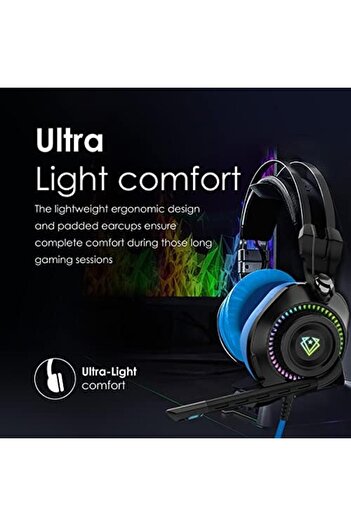 VERTUX High-Definition Game Command Over-Ear Gaming Headset - Blue