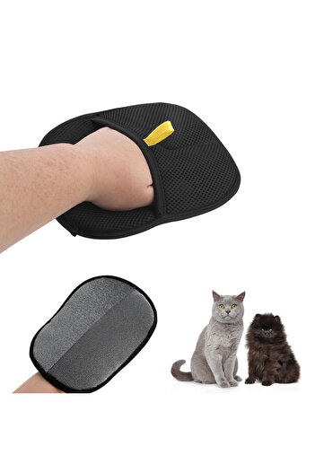 Choice 20x15 CM black Pet Hair Removal Tool Reusable Static Removal Gloves, Double-Sided Grooming Gloves fo