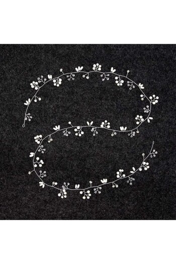 KERNOWSUN - Wedding Hair Accessory, Silver, with Pearls and Crystals