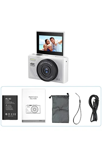 Choice With 64GB TF Card White 64MP Digital Photography Camera 3.0" Flip Screen WIFI 18X Digital Zoom 4K Vi