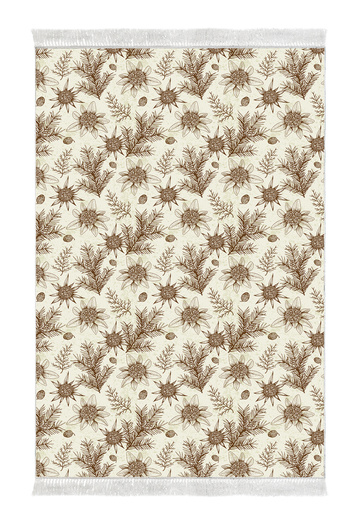 Alanur Home Non-Slip Base Djt Toilet Set Trend Fringed Vintage Al5009 Beige