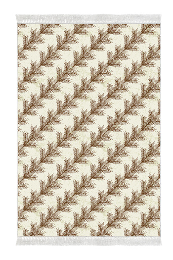 Alanur Home Non-Slip Base Djt Toilet Set Star Cotton Fringed Vintage Al5010 Beige