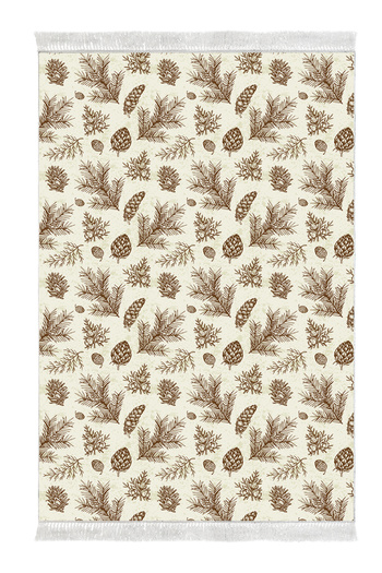 Alanur Home Non-Slip Base Djt Toilet Set Star Cotton Fringed Vintage Al5007 Beige