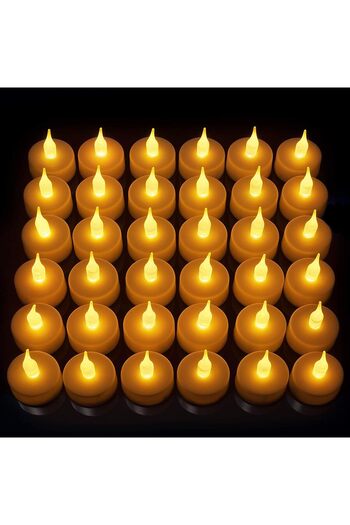 Yuwell YU WELL Bright Flameless LED Tea Light Candles Battery Operated LED Candles 24pcs Warm White