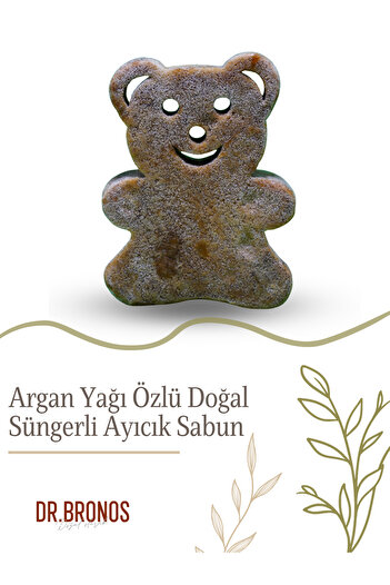 Dr.Bronos Natural Sponge Teddy Bear Soap with Argan Oil Extract 135 Gr