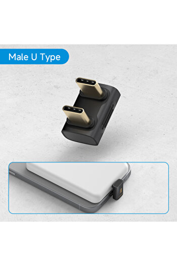 Choice Male U shape Hagibis USB C to C Adapter 90 Degree Right Angle Converter 80Gbps USB4 Data Cable Exten