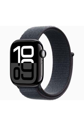 Apple Watch Series 10 GPS + Cellular 46mm Jet Black Aluminium Case With Ink Sport Loop
