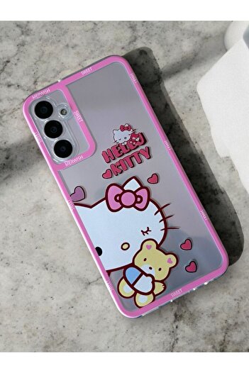 Merwish Samsung Galaxy A56 Compatible Hello Kity Patterned Transparent Case Cover