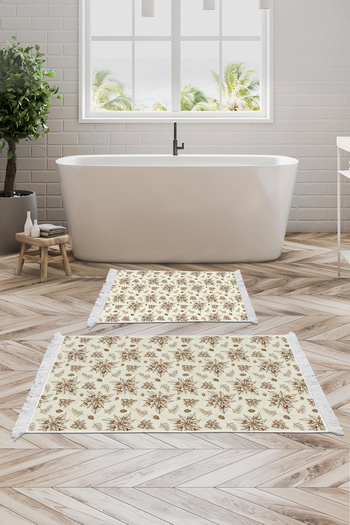 Alanur Home Non-Slip Base Djt Toilet Set Star Cotton Fringed Vintage Al5008 Beige