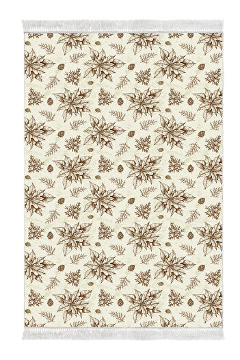 Alanur Home Non-Slip Base Djt Toilet Set Trend Fringed Vintage Al5008 Beige