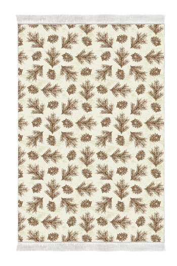 Alanur Home Non-Slip Base Djt Toilet Set Star Leather Fringed Vintage Al5013 Beige
