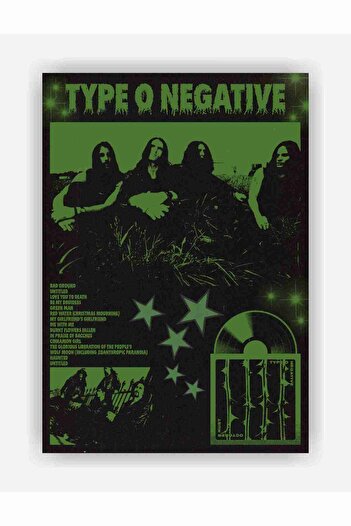 fırsatlar diyarı Type O Negative Heavy Gothic Metal Music Paper Poster - No Frame