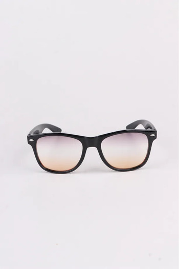 MACERATİ Huge Unisex Black Square Frame Color Glass Sun Glasses