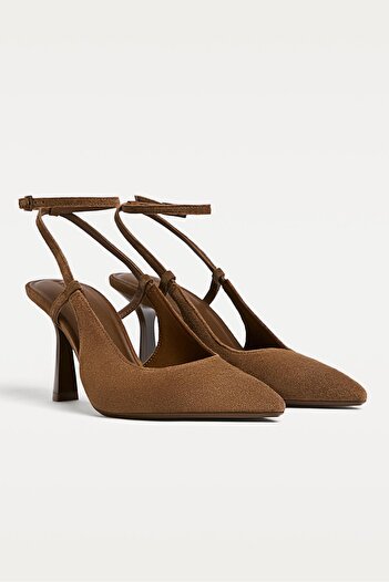 Stradivarius Split suede heeled shoes