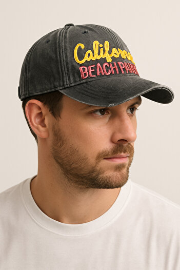 CosmoOutlet Men's California Beach Party Washable Vintage Adjustable Unisex Sports and Casual Black Color Hat