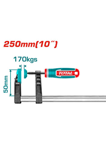 TOTAL Total 250mm Rubber Hand Clamp THT1320503