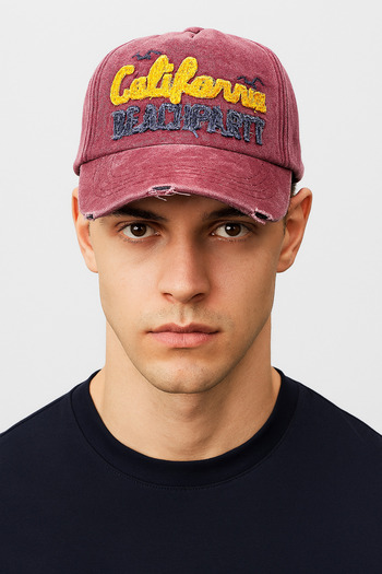 CosmoOutlet Men's California Beach Party Washable Vintage Adjustable Unisex Sports and Daily Burgundy Color Hat