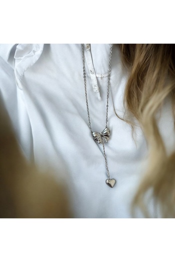 İNN JEWELLERY Steel Necklace Anti-Tarnish Anti-Allergic Ribbon Figured (2 Years Importor Warranty)