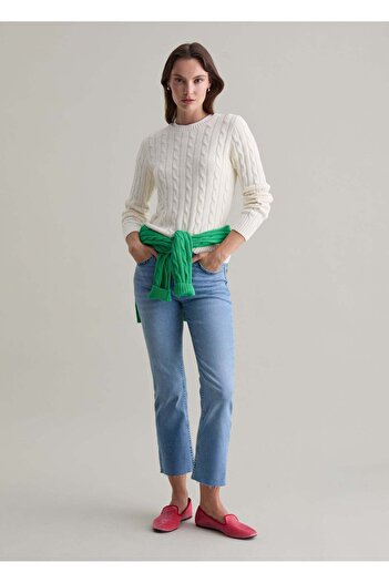 Ovs Ribbed Pullover With Cable-Knit Design