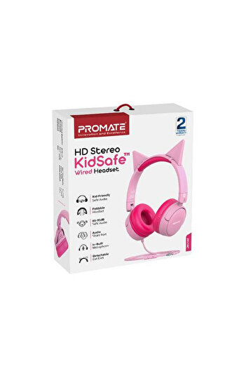Promate KidSafe High-Fidelity Stereo Wired Kids Headphones with Audio Sharing Port