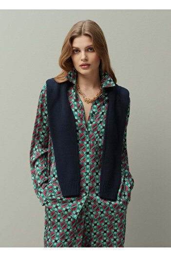 Ovs Piombo Patterned Satin Shirt