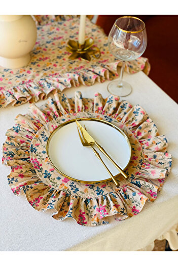 HOME OF BLOSSOM 2Li Botanical Linen Round American Service