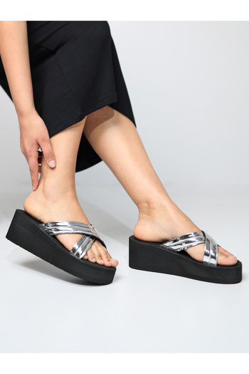 HANOX Lotus High Platform Heel Women's Cross Beach Slippers (6.5) cm