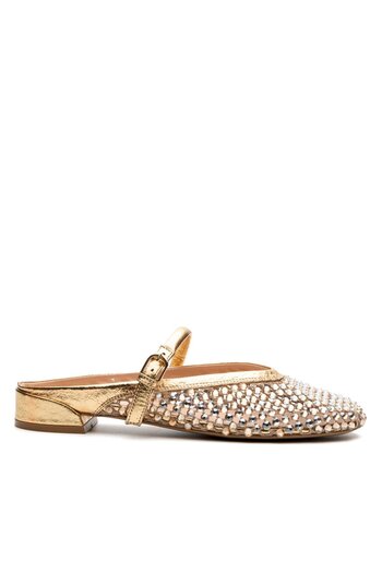 Sofia Baldi Soria Gold Textile Women's Heel Slippers