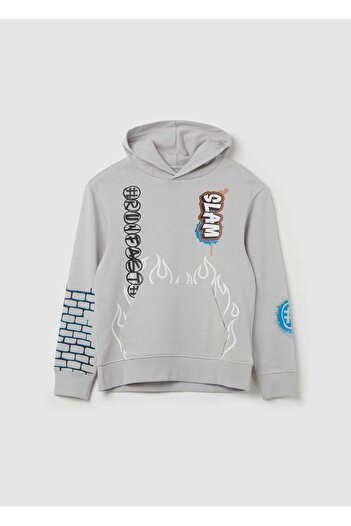 Ovs Sweatshirt With Hood And ''Runfast” Print